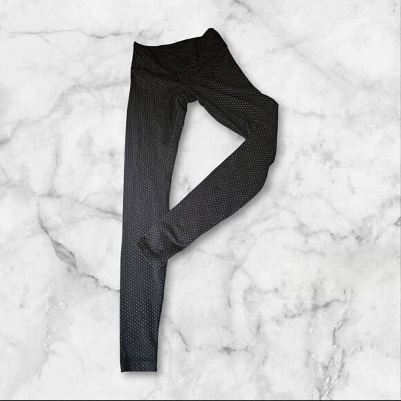 Lululemon Size 4 Black Sparkle Polka Dot 28" Leggings - Picture 1 of 2